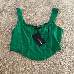 Green fashion nova crop corset
